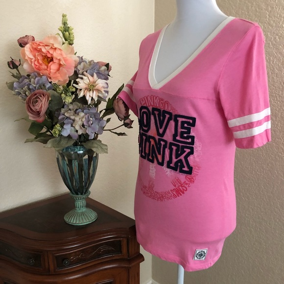 Vintage VS PINK Varsity Short Sleeve Tee - Picture 5 of 10